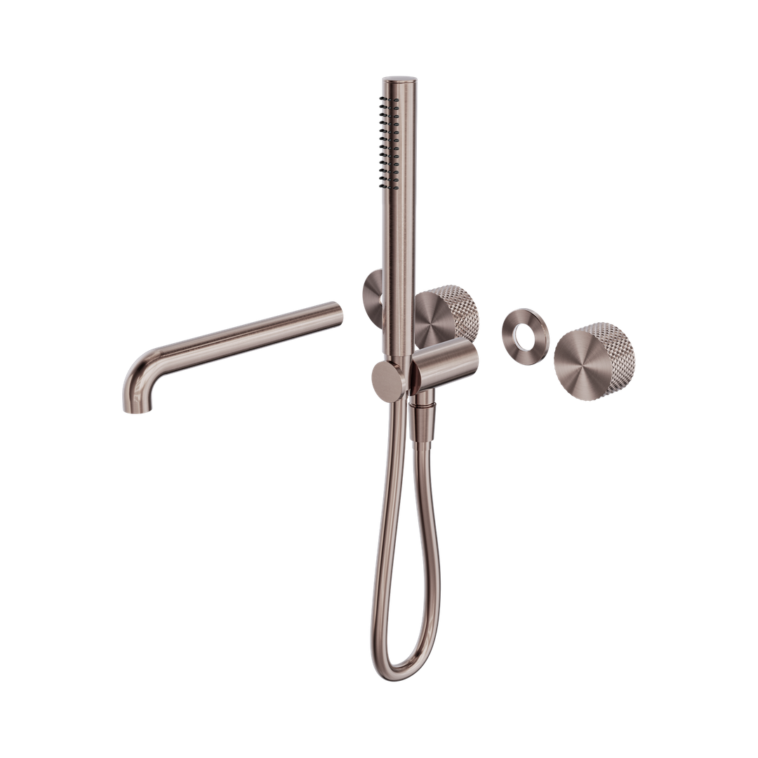 Nero Opal Progressive Shower System Sep. Plate C/W Spout 250Mm Trim Kit Only Brushed Bronze