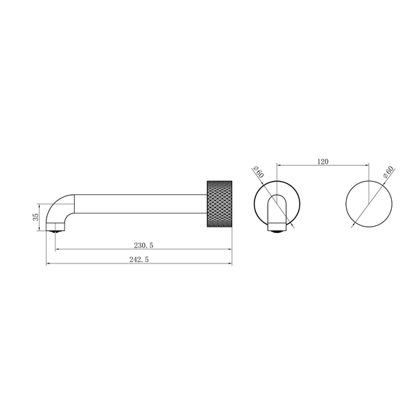 Nero Opal Progressive Wall Basin/Bath Set 230Mm Trim Kits Only Brushed Nickel