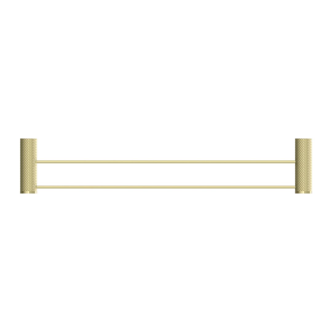 Nero Opal Double Towel Rail Brushed Gold 600mm