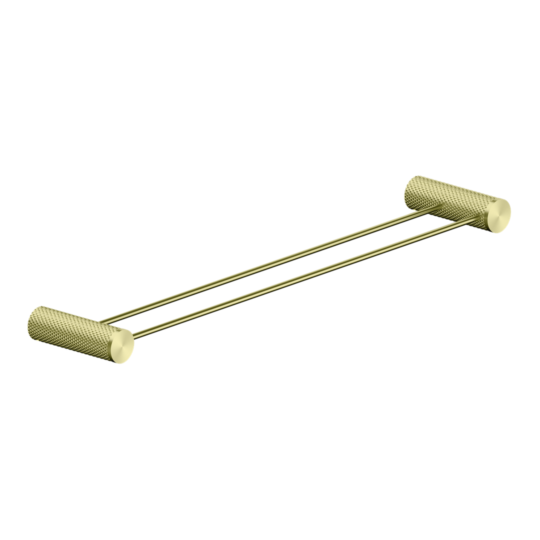 Nero Opal Double Towel Rail Brushed Gold 600mm