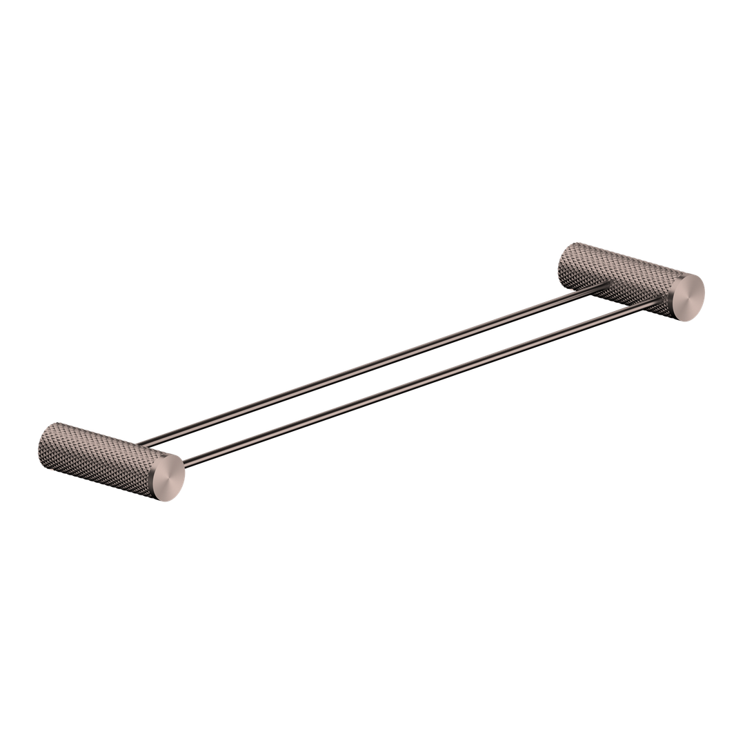 Nero Opal Double Towel Rail Brushed Bronze 600mm
