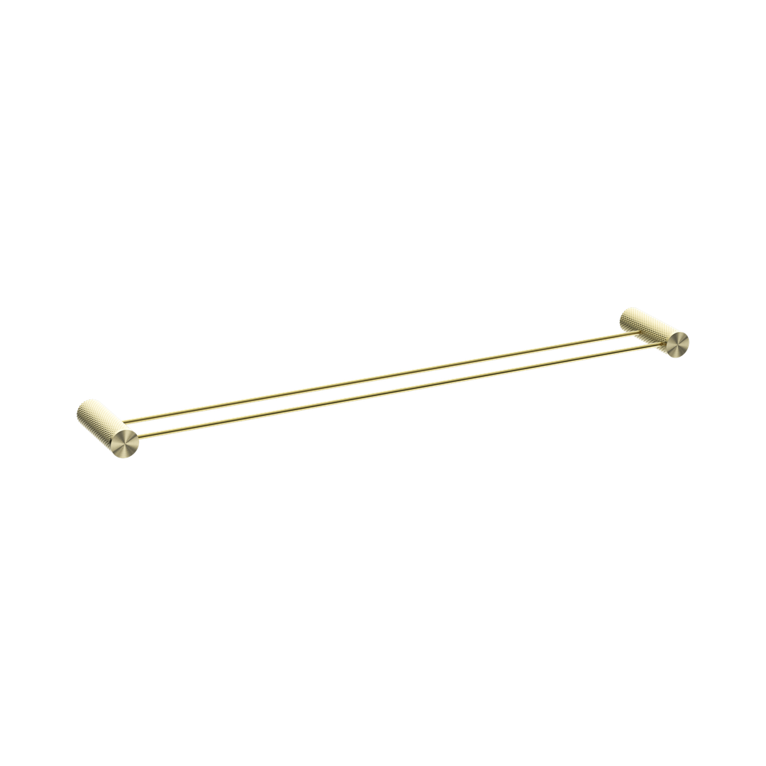 Nero Opal Double Towel Rail 800Mm Brushed Gold
