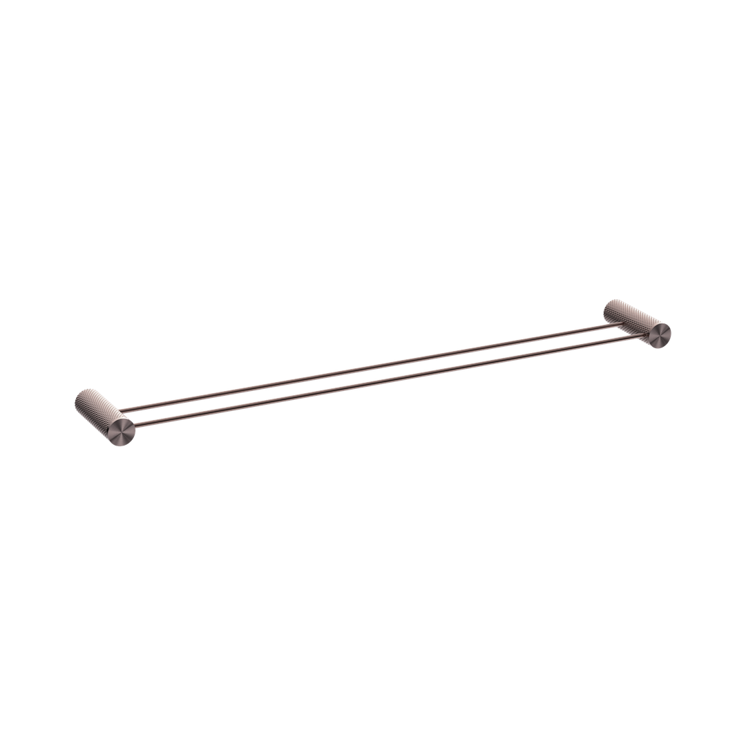 Nero Opal Double Towel Rail 800Mm Brushed Bronze