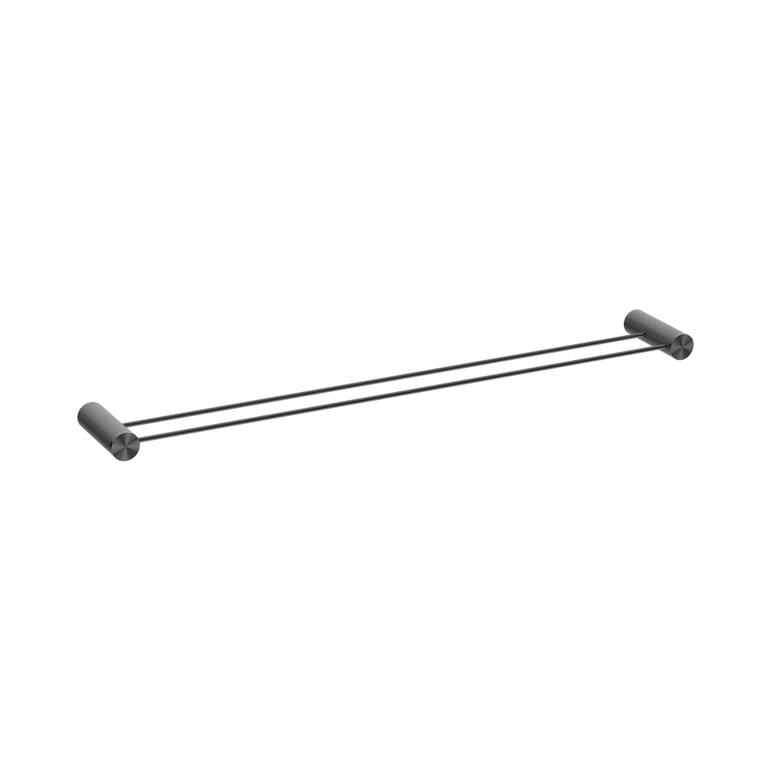 Nero Opal Double Towel Rail 800Mm Graphite