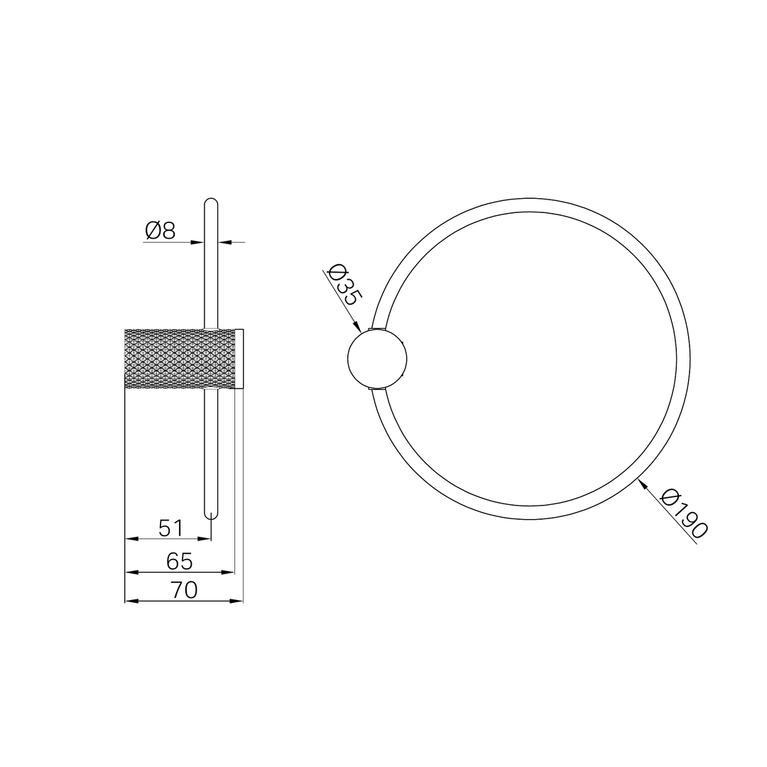 Nero Opal Towel Ring Brushed Nickel