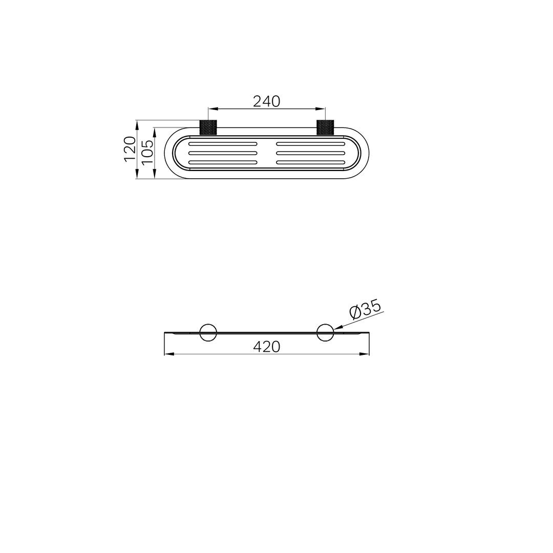 Nero Opal Metal Shelf Brushed Nickel