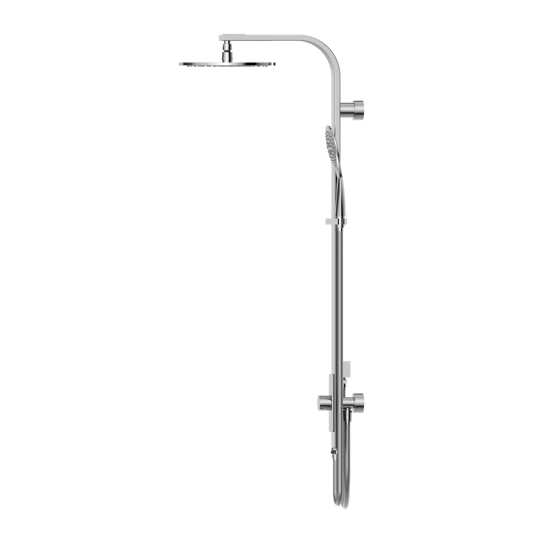 Nero Rain Round Shower Set Double Hose - Chrome