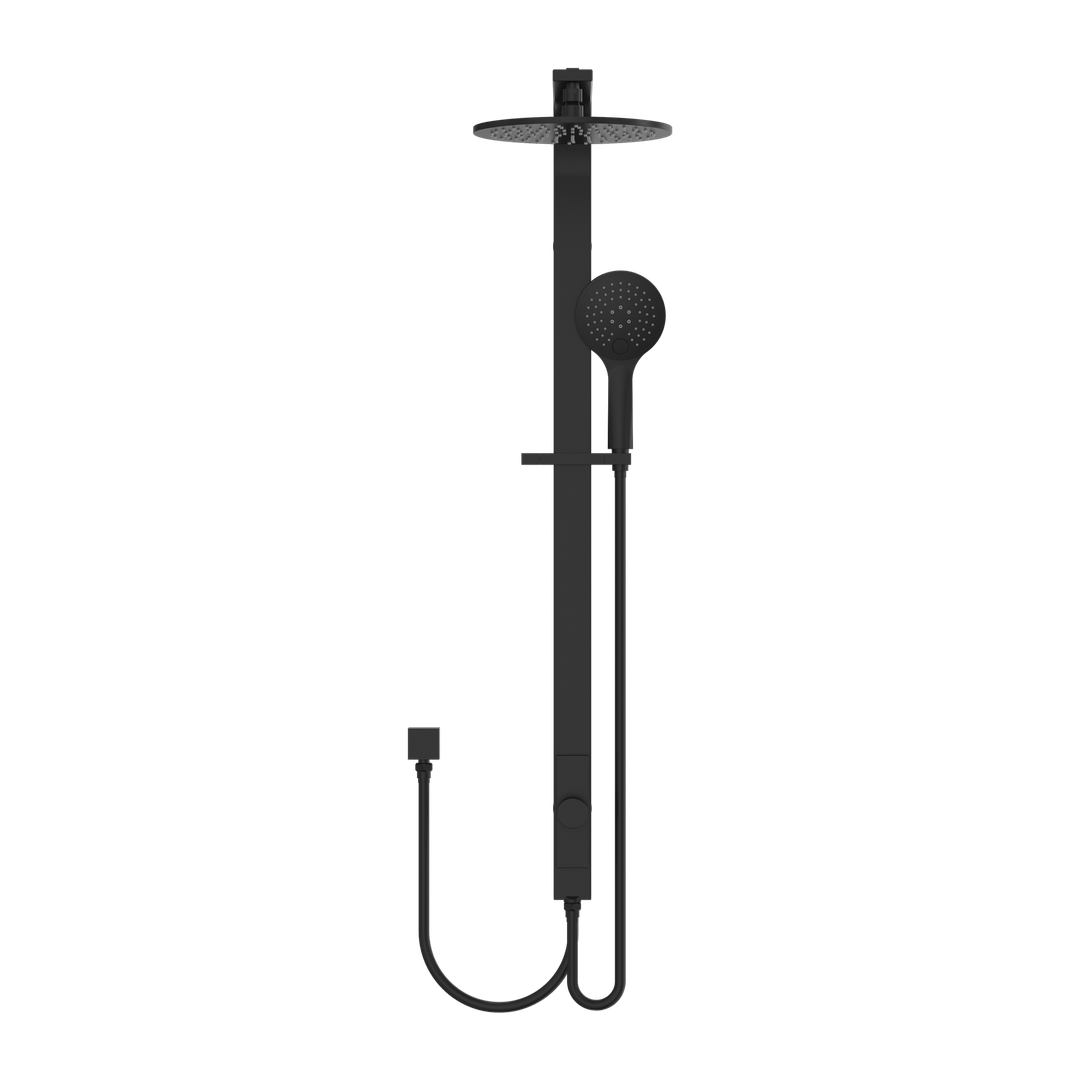 Nero Rain Round Shower Set Double Hose - Matt Black