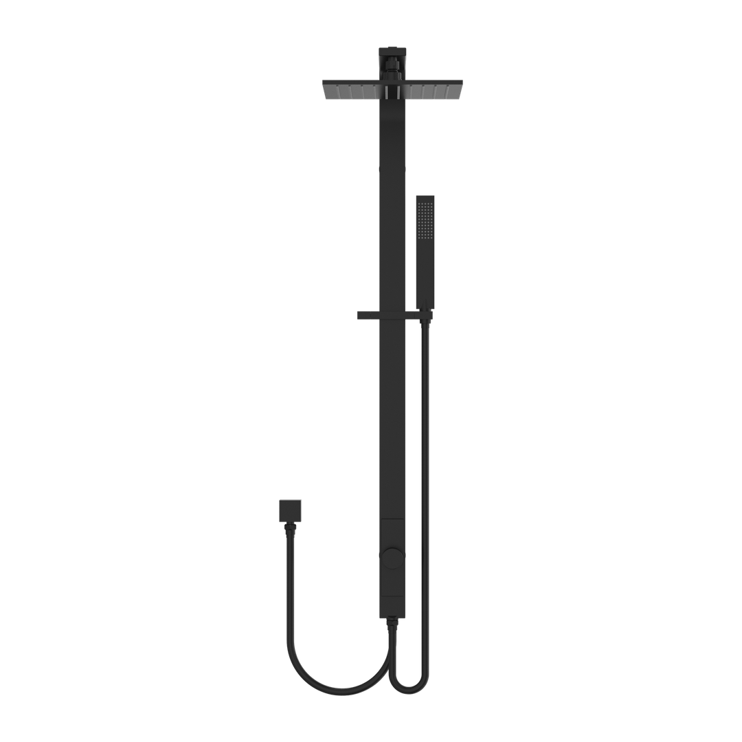 Nero Rain Square Shower Set Double Hose - Matt Black