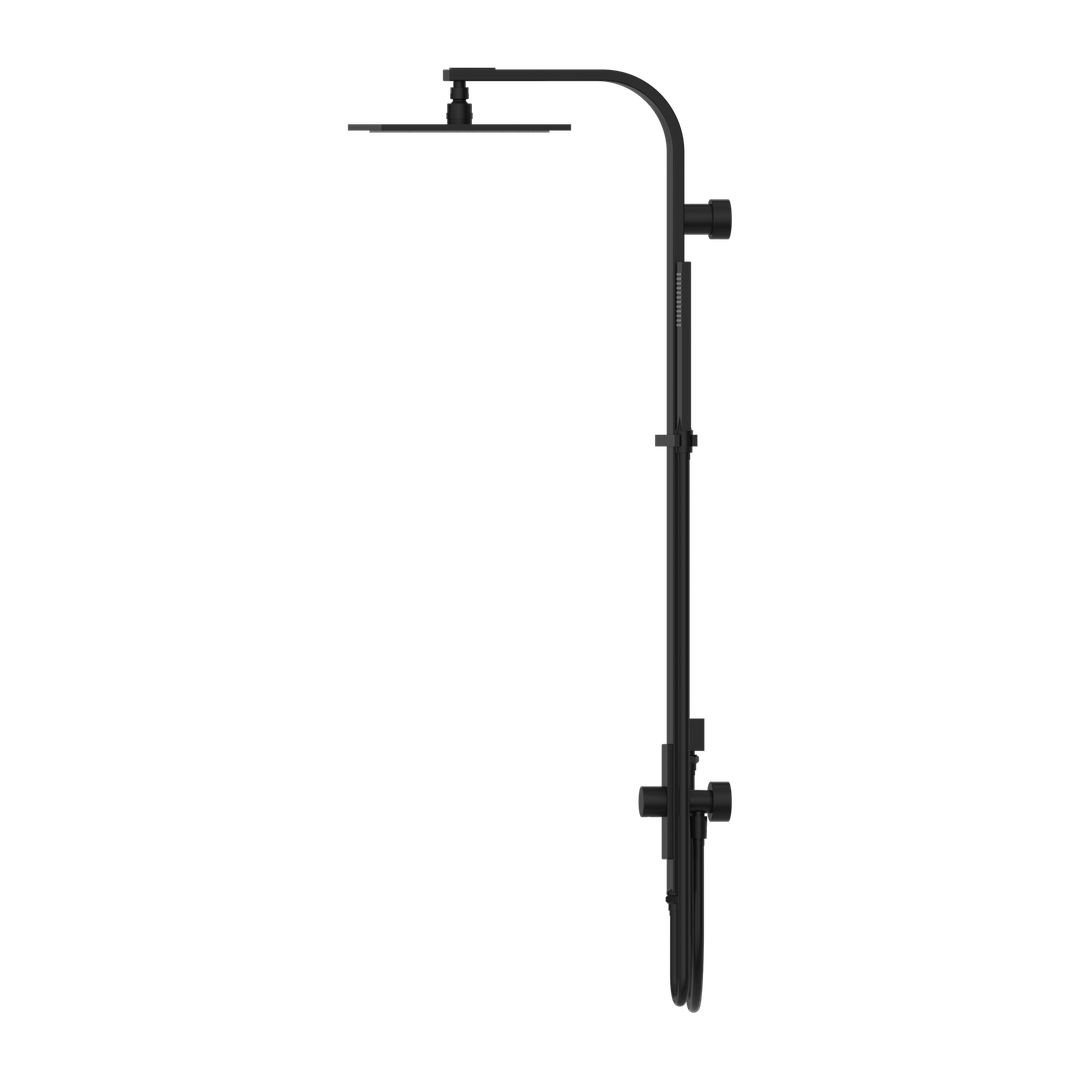 Nero Rain Square Shower Set Double Hose - Matt Black