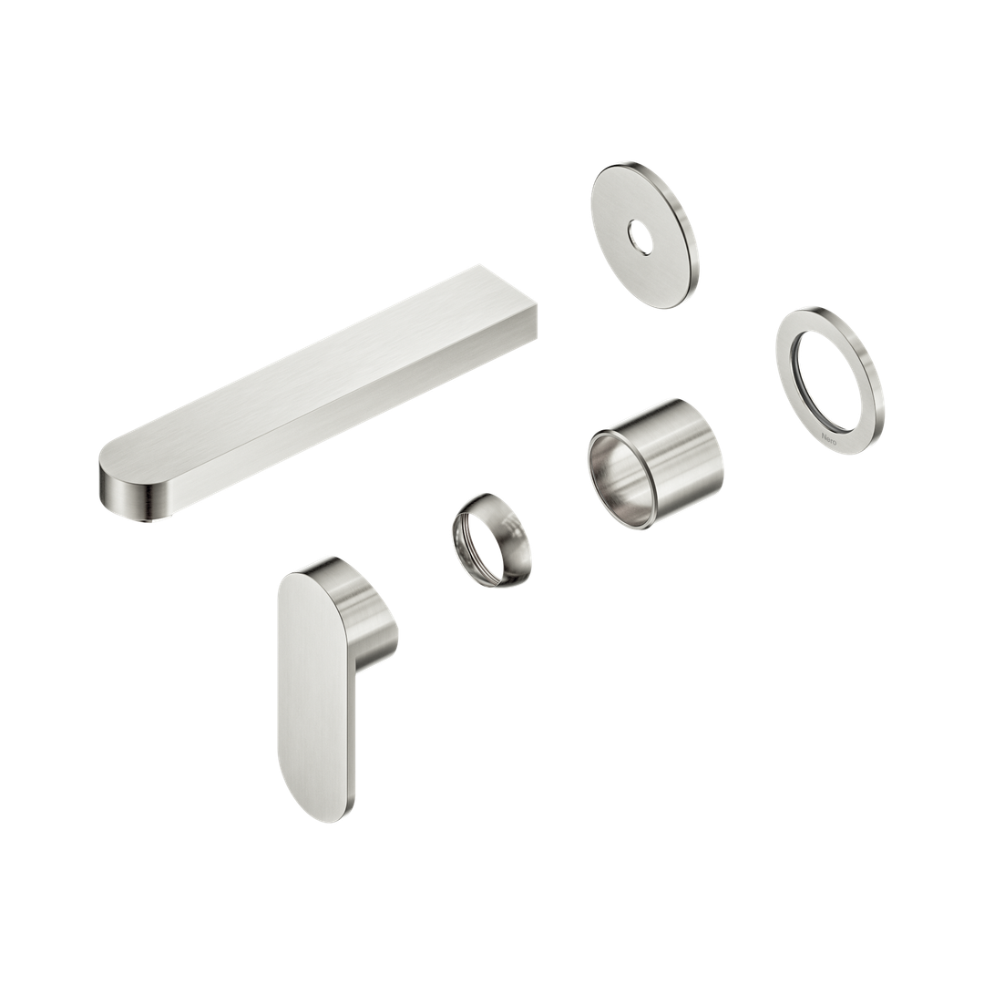 Nero Ecco Wall Basin/Bath Mixer Separate Back Plate 60Mm Trim Kits Only Brushed Nickel