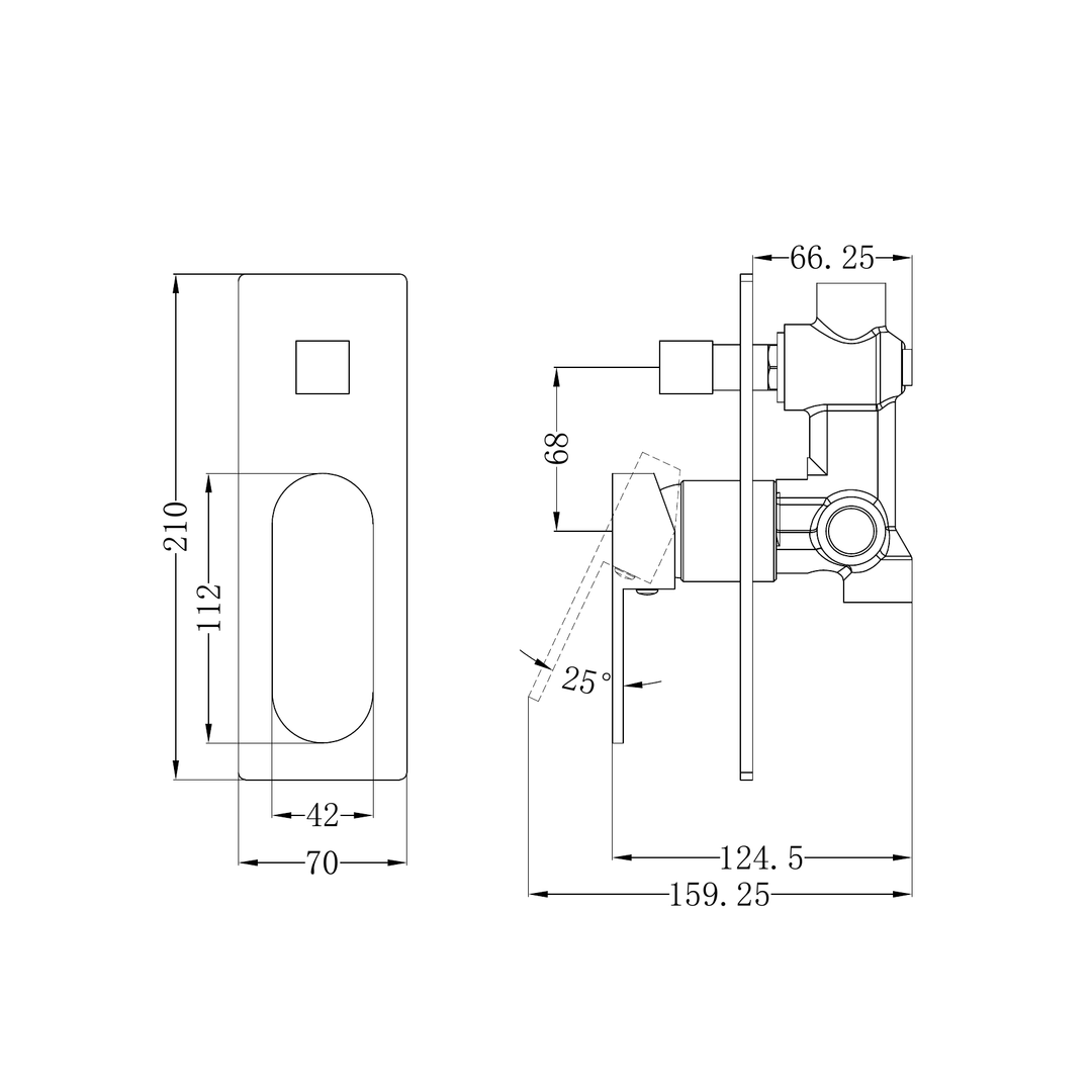 Nero Ecco Shower Mixer With Diverter Gun Metal