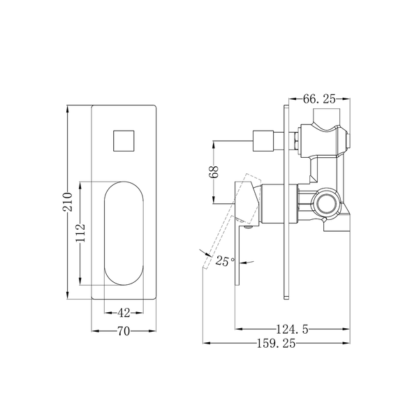 Nero Ecco Shower Mixer With Diverter Gun Metal