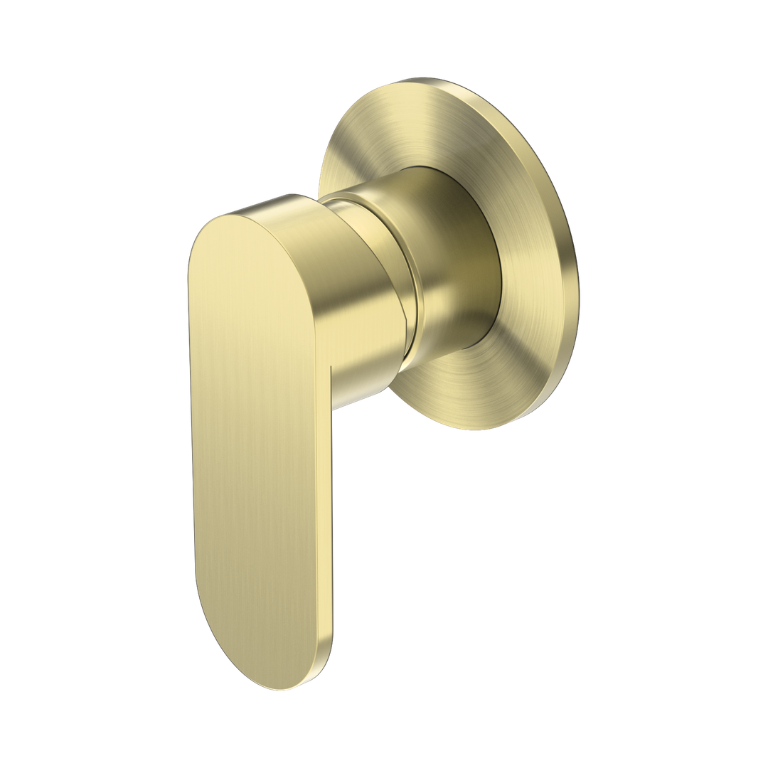 Nero Ecco Shower Mixer 80Mm Round Plate Brushed Gold