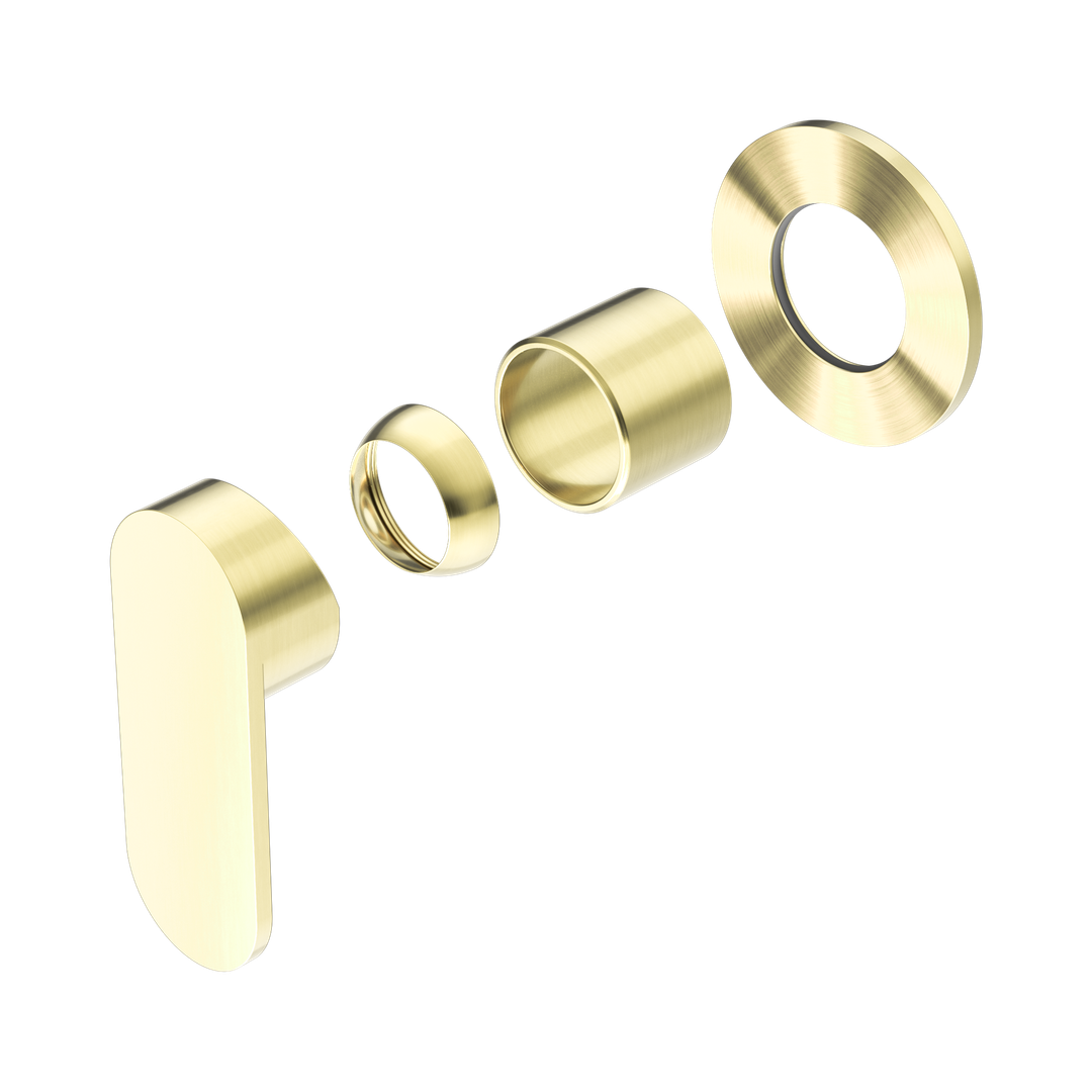 Nero Ecco Shower Mixer 80Mm Round Plate Trim Kits Only Brushed Gold