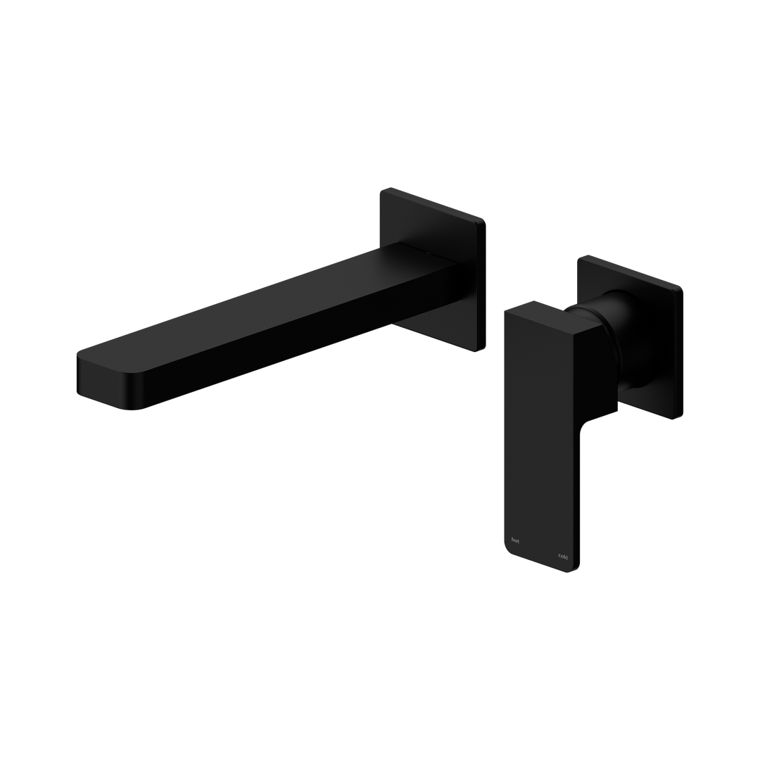 Nero Celia Wall Basin/Bath Mixer Separate Back Plate Matte Black