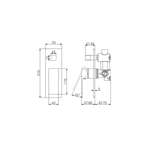 Nero Celia Shower Mixer With Diverter Brushed Nickel