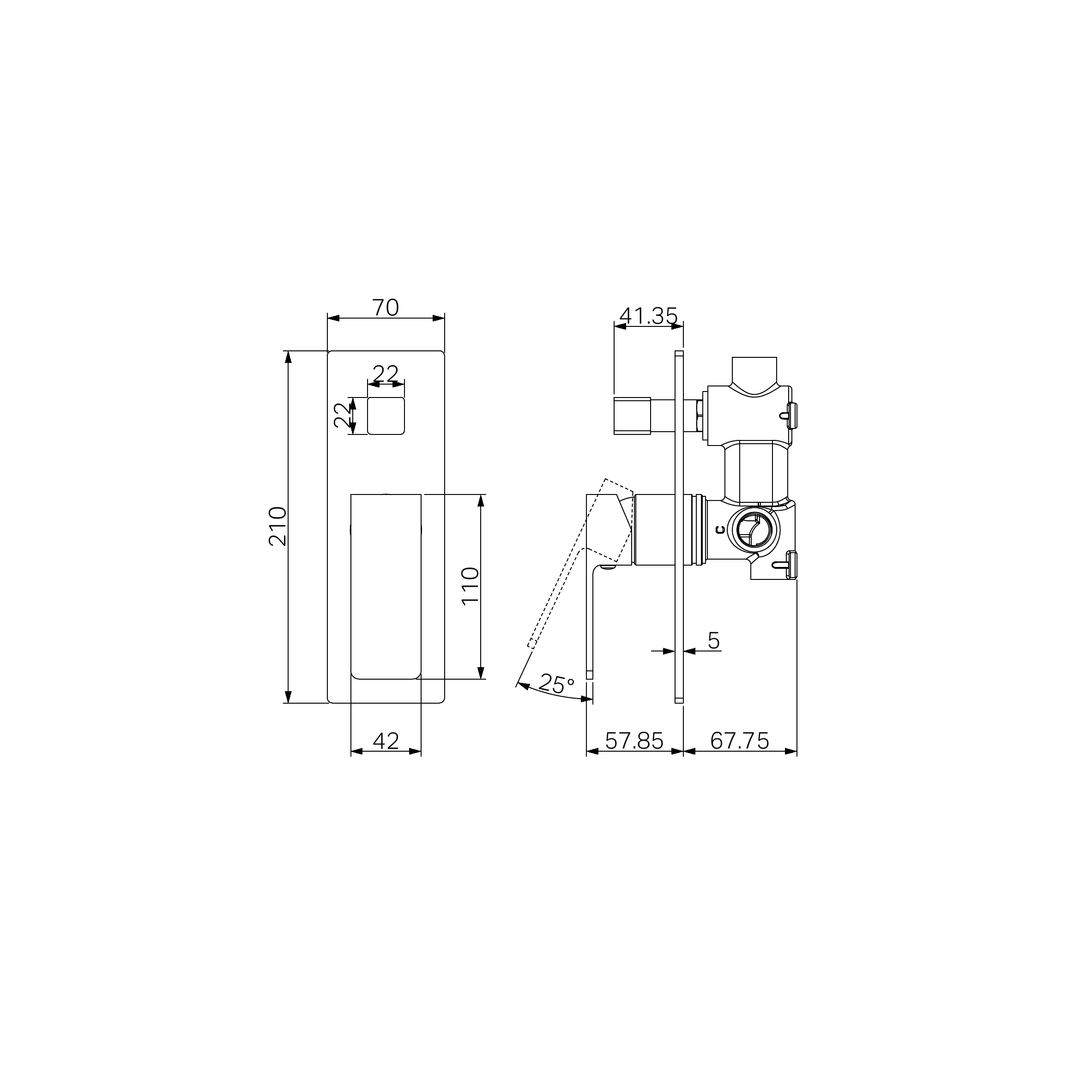 Nero Celia Shower Mixer With Diverter Chrome