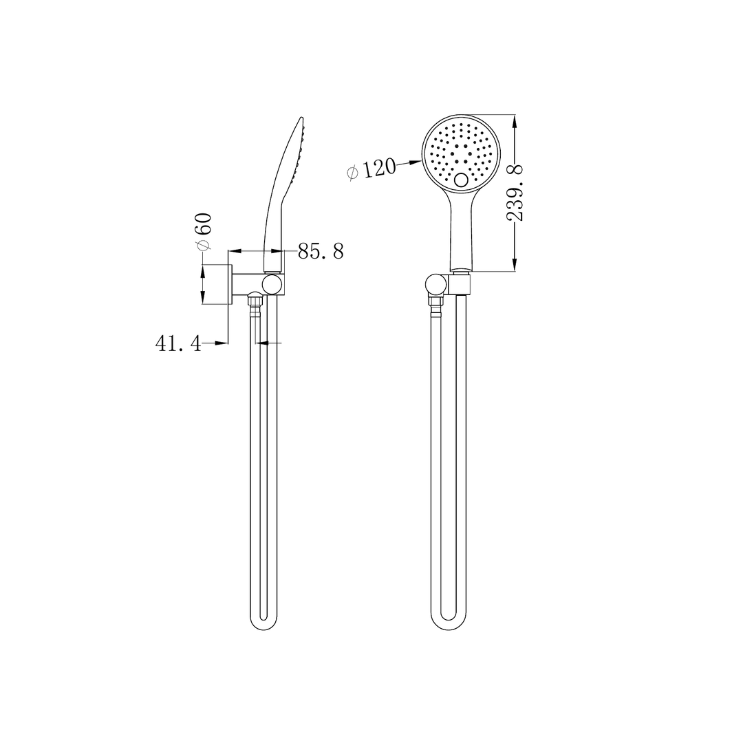 Nero Rain 3 Function Shower Bracket Round - Matt Black