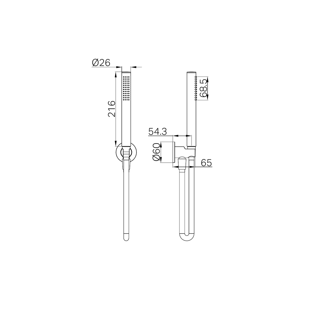 Slim Nero Shower On Bracket - Brushed Bronze
