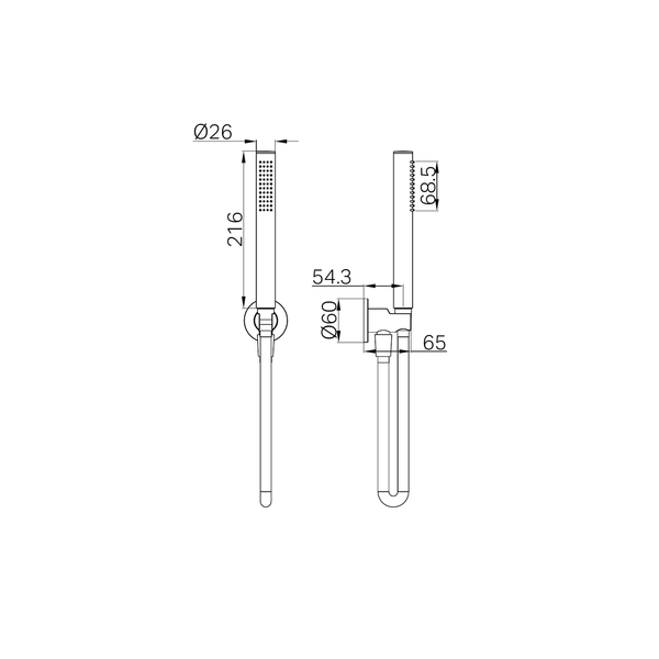 Slim Nero Shower On Bracket - Brushed Bronze