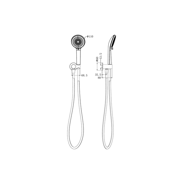 Project Round Nero Shower On Bracket 4 Star Rating - Matte Black
