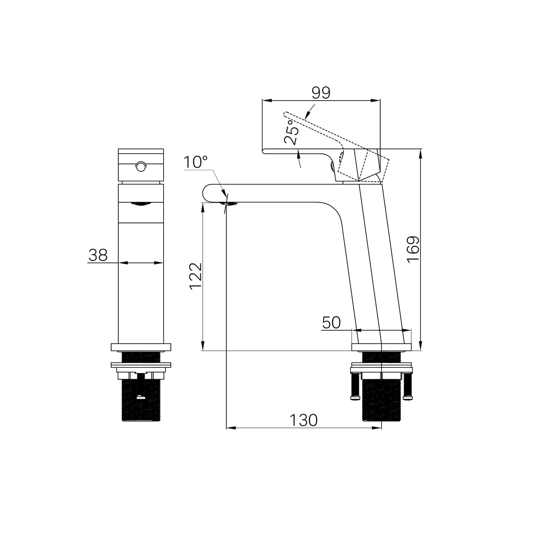 Nero Bianca Basin Mixer Matt Black