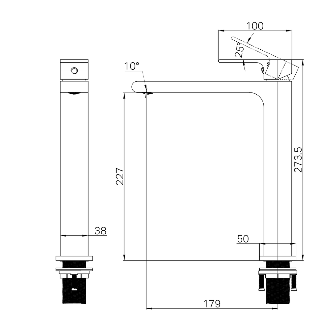 Nero Bianca Tall Basin Mixer Chrome