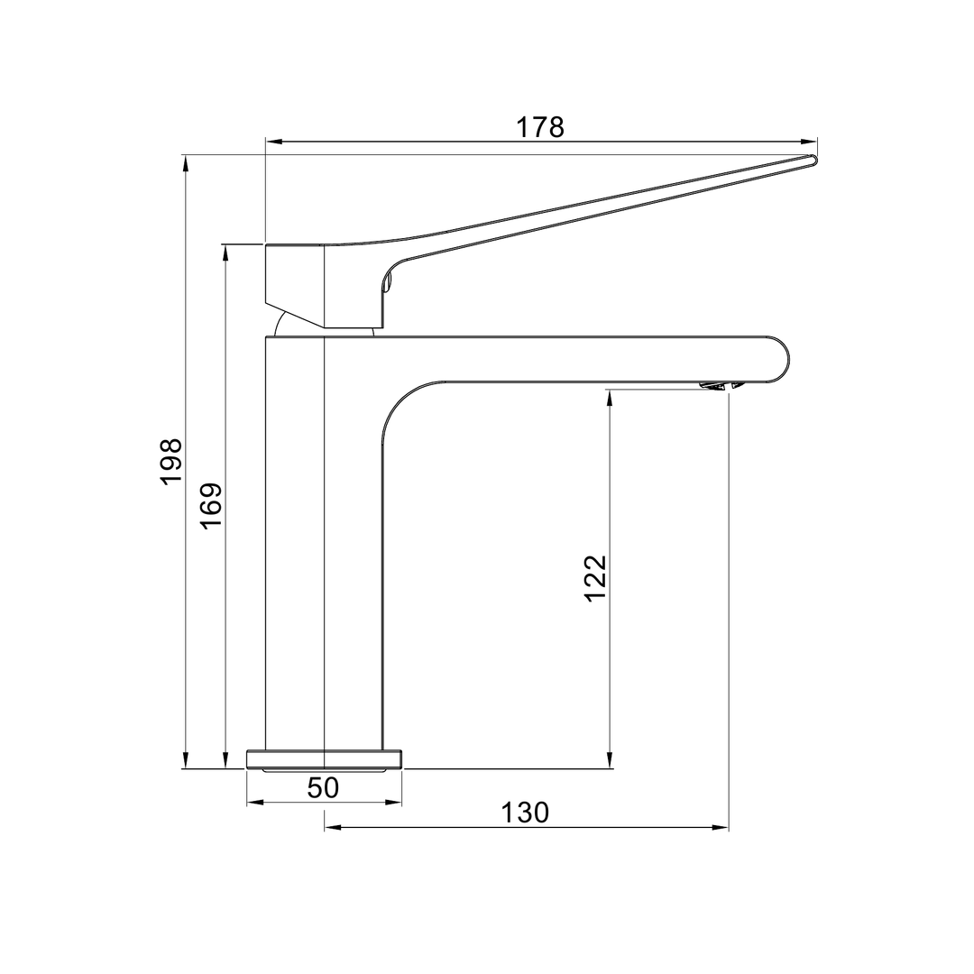 Nero Bianca Care Basin Mixer Gun Metal