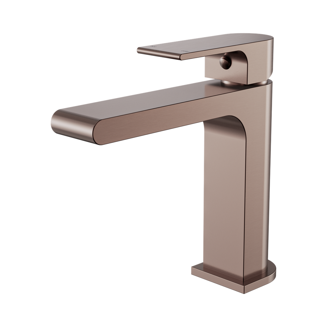 Nero Bianca Basin Mixer Straight Spout Brushed Bronze