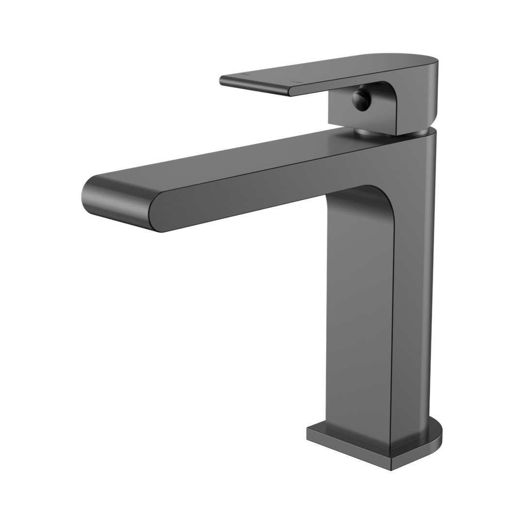 Nero Bianca Basin Mixer Straight Spout Gun Metal