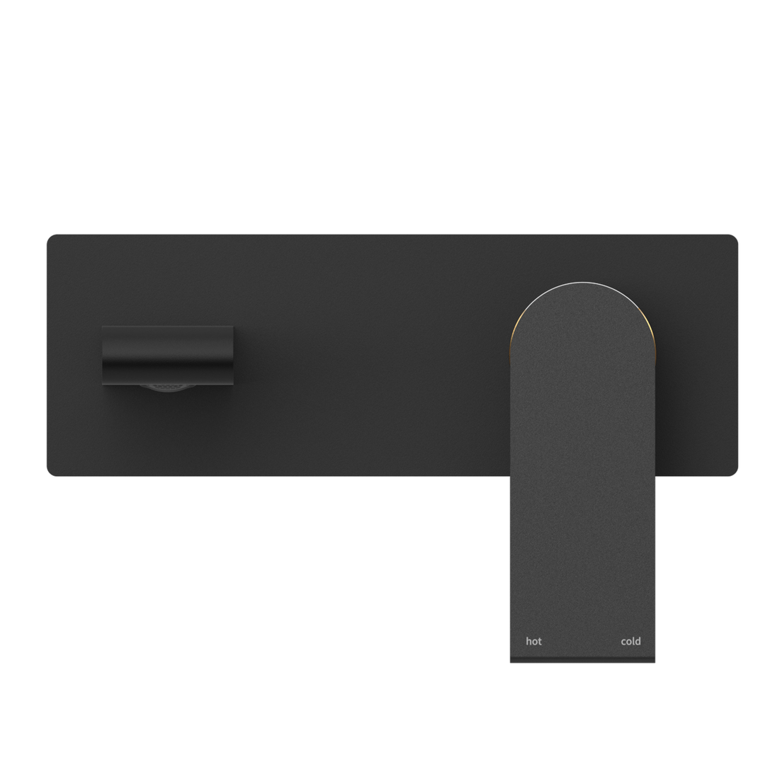 Nero Bianca Wall Basin Mixer Matt Black
