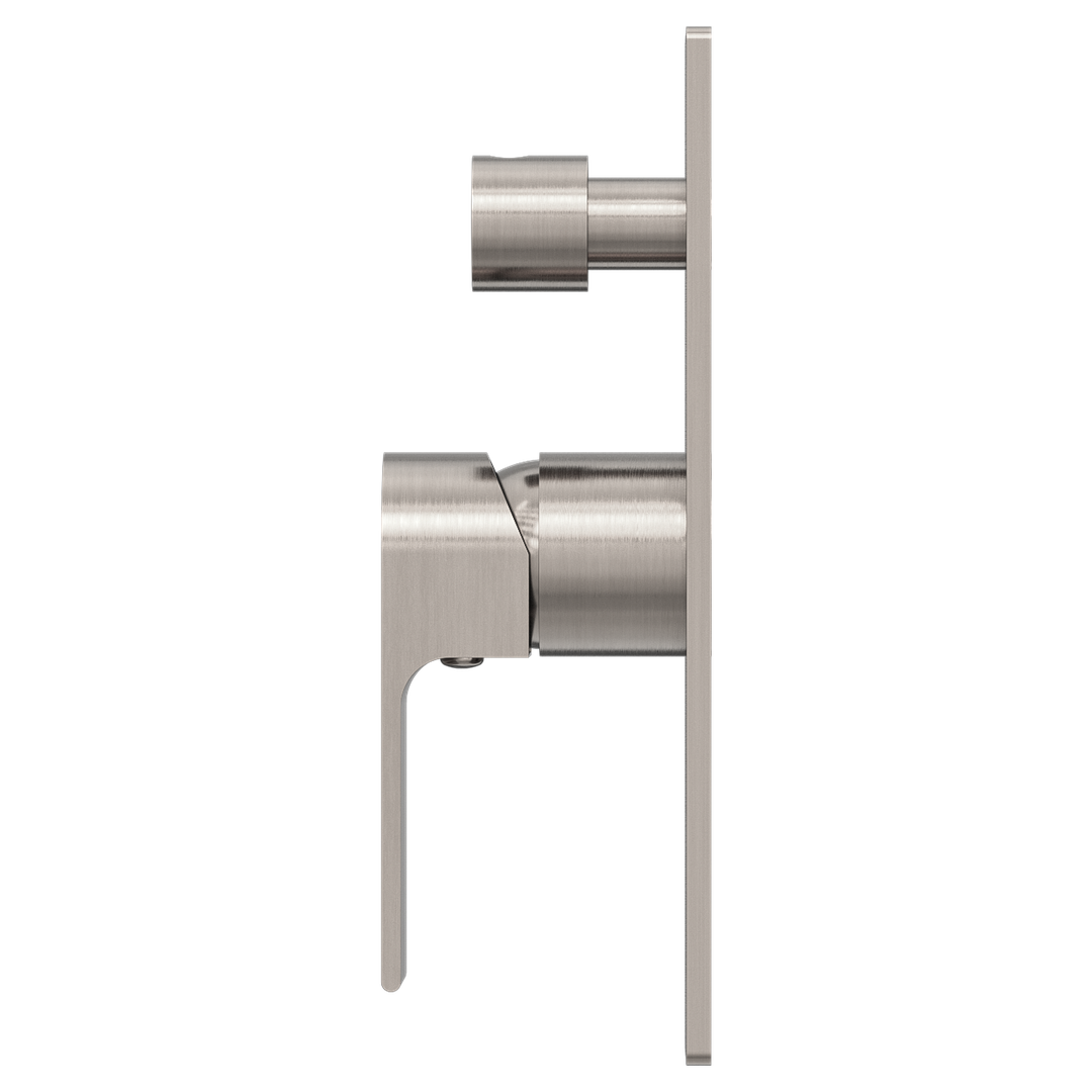 Nero Bianca Shower Mixer With Divertor Brushed Nickel