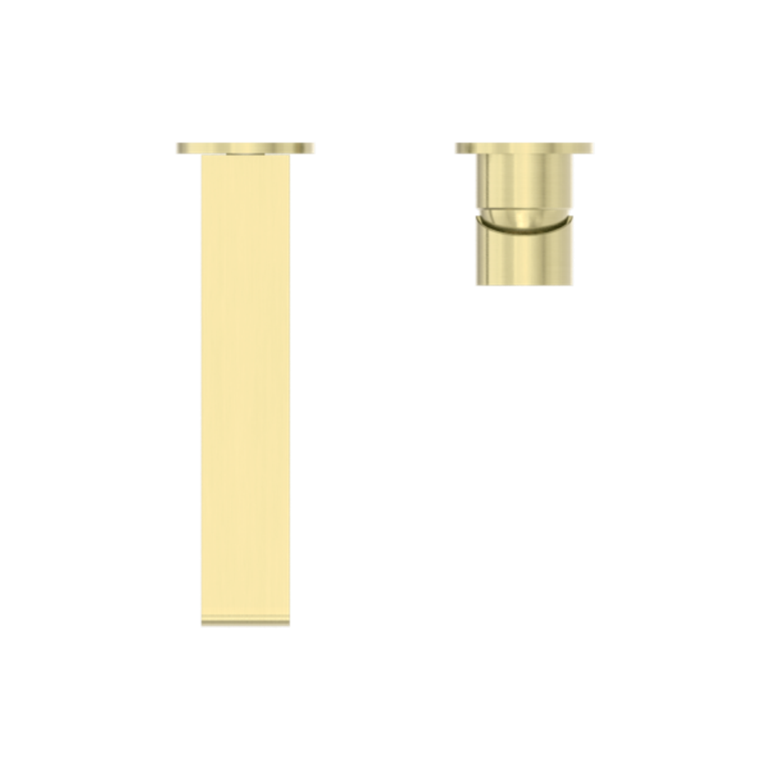 Nero Bianca Wall Basin Mixer With Separate Back Plate Brushed Gold