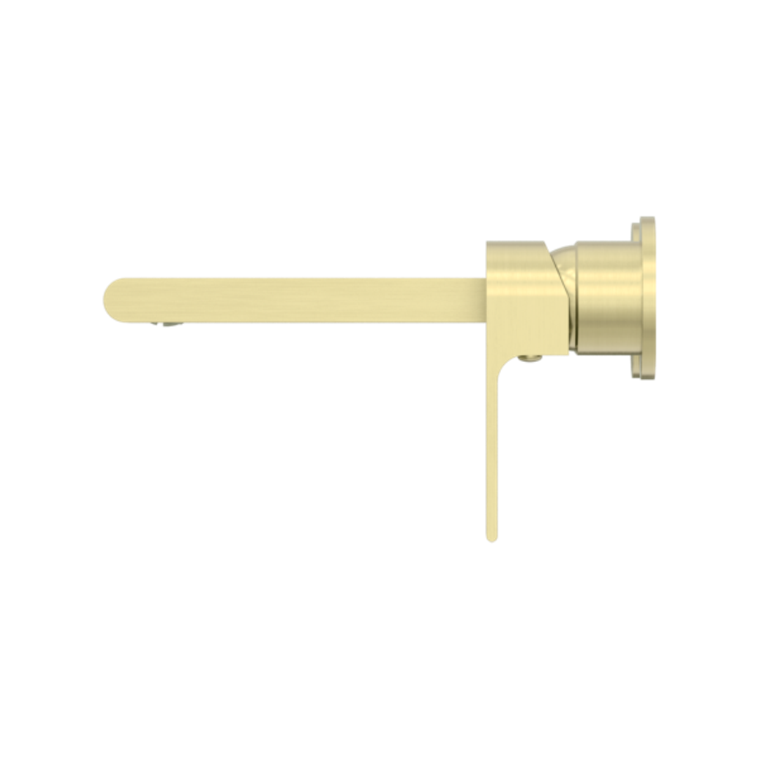 Nero Bianca Wall Basin Mixer With Separate Back Plate Brushed Gold