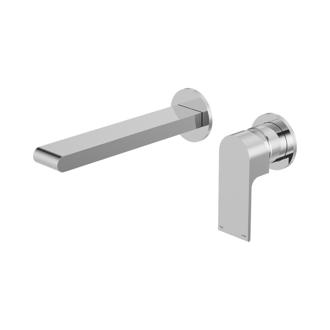 Nero Bianca Wall Basin/Bath Mixer Separate Back Plate 230Mm Chrome