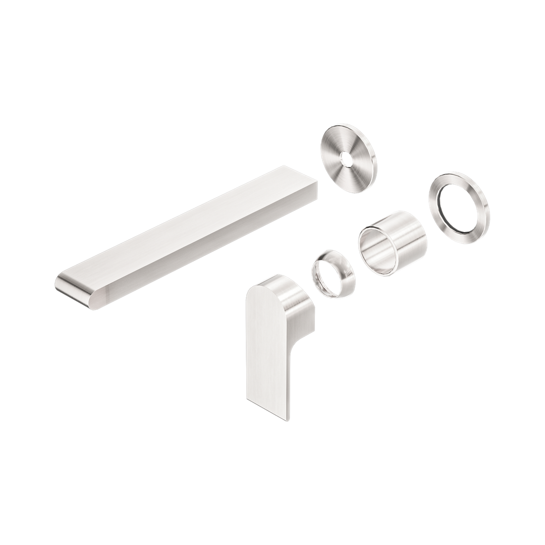 Nero Bianca Wall Basin/Bath Mixer Separate Back Plate 230Mm Trim Kits Only Brushed Nickel
