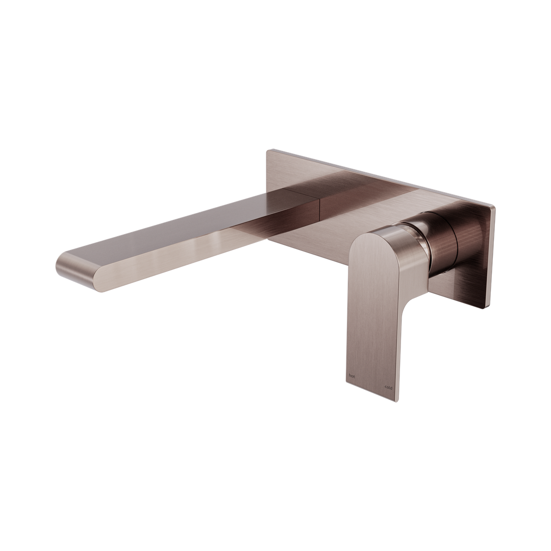 Nero Bianca Wall Basin/Bath Mixer 187Mm Brushed Bronze