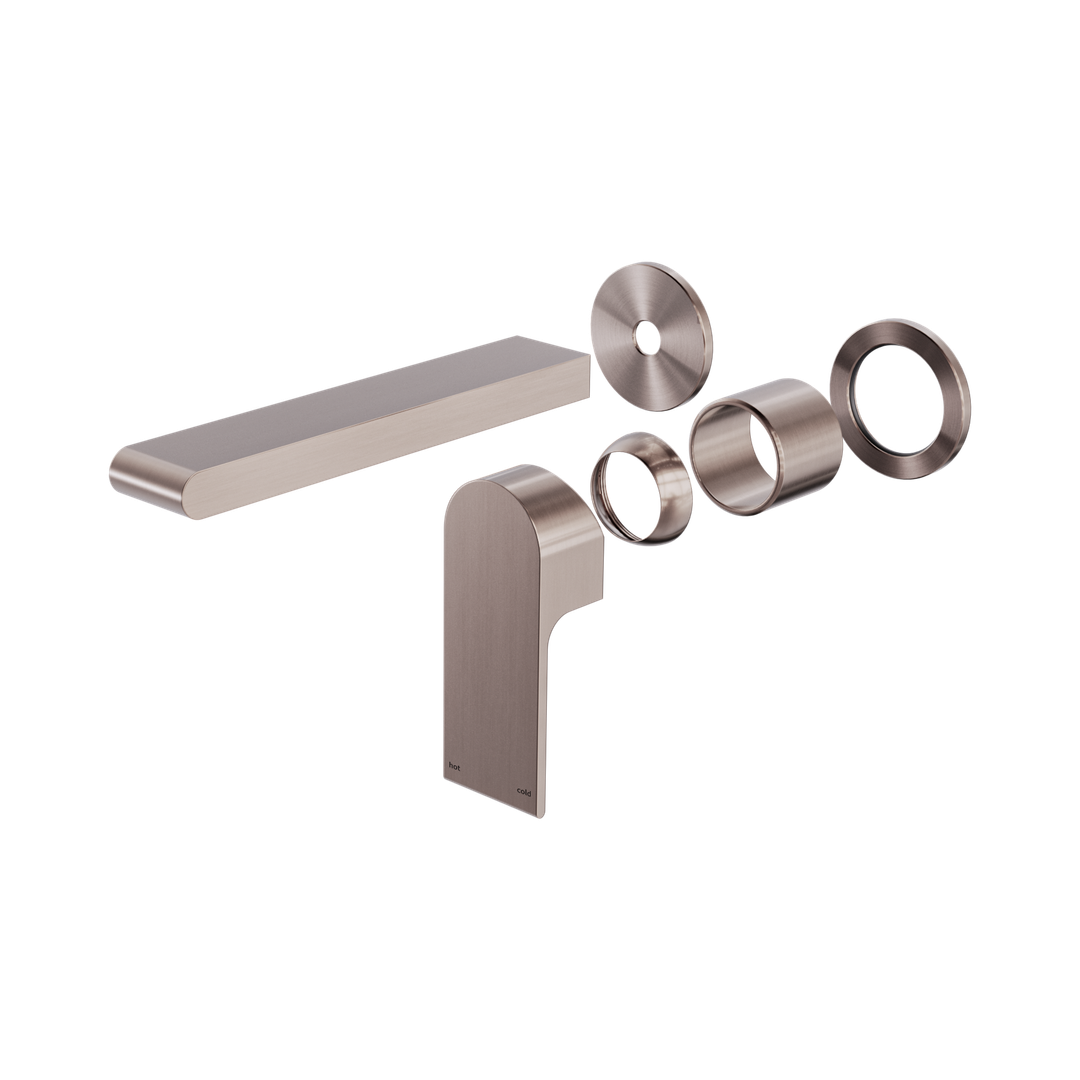 Nero Bianca Wall Basin/Bath Mixer Separate Back Plate 187Mm Trim Kits Only Brushed Bronze