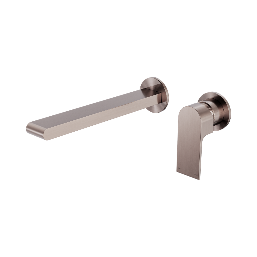 Nero Bianca Wall Basin/Bath Mixer Separate Back Plate 230Mm Brushed Bronze