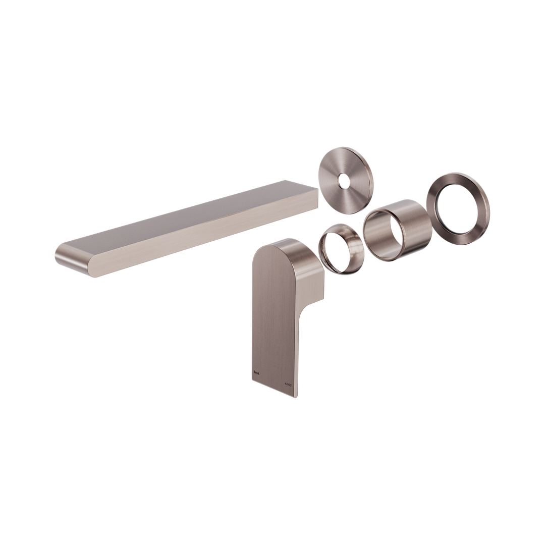 Nero Bianca Wall Basin/Bath Mixer Separate Back Plate 230Mm Trim Kits Only Brushed Bronze