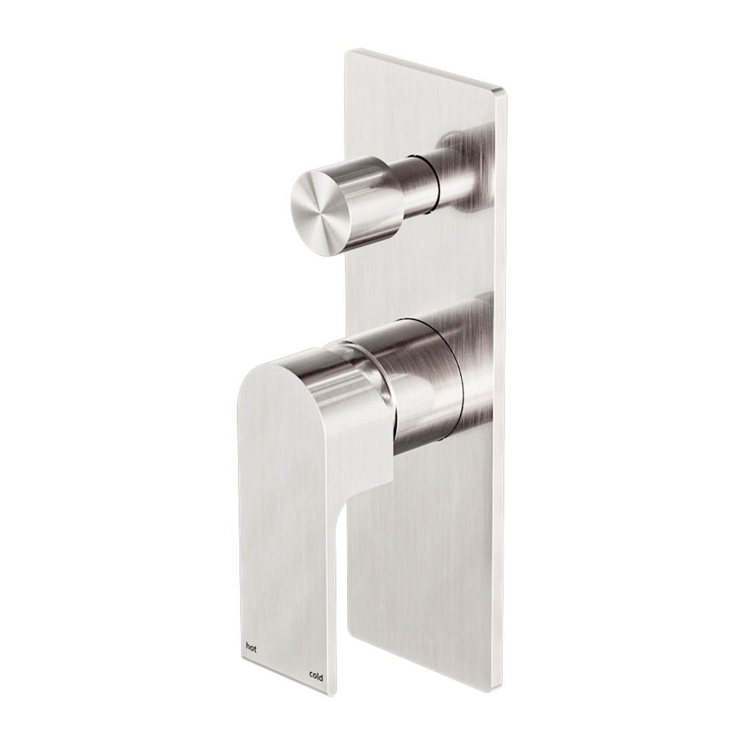 Nero Bianca Shower Mixer With Divertor Brushed Nickel