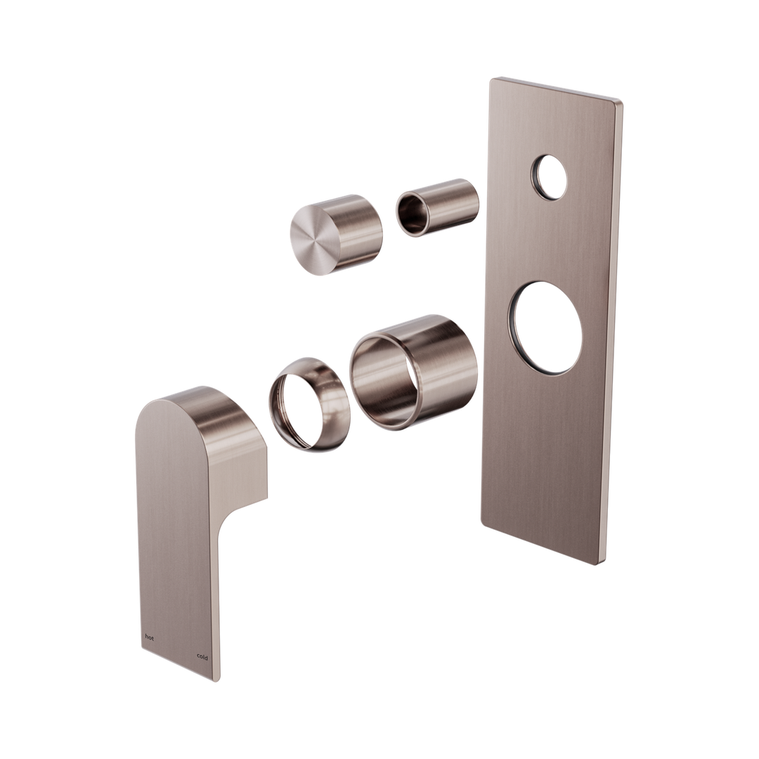 Nero Bianca Shower Mixer With Diverter Trim Kits Only Brushed Bronze