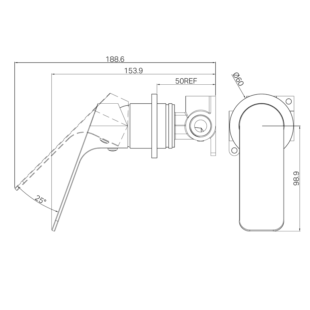 Nero Bianca Care Shower Mixer 60Mm Plate Matte Black