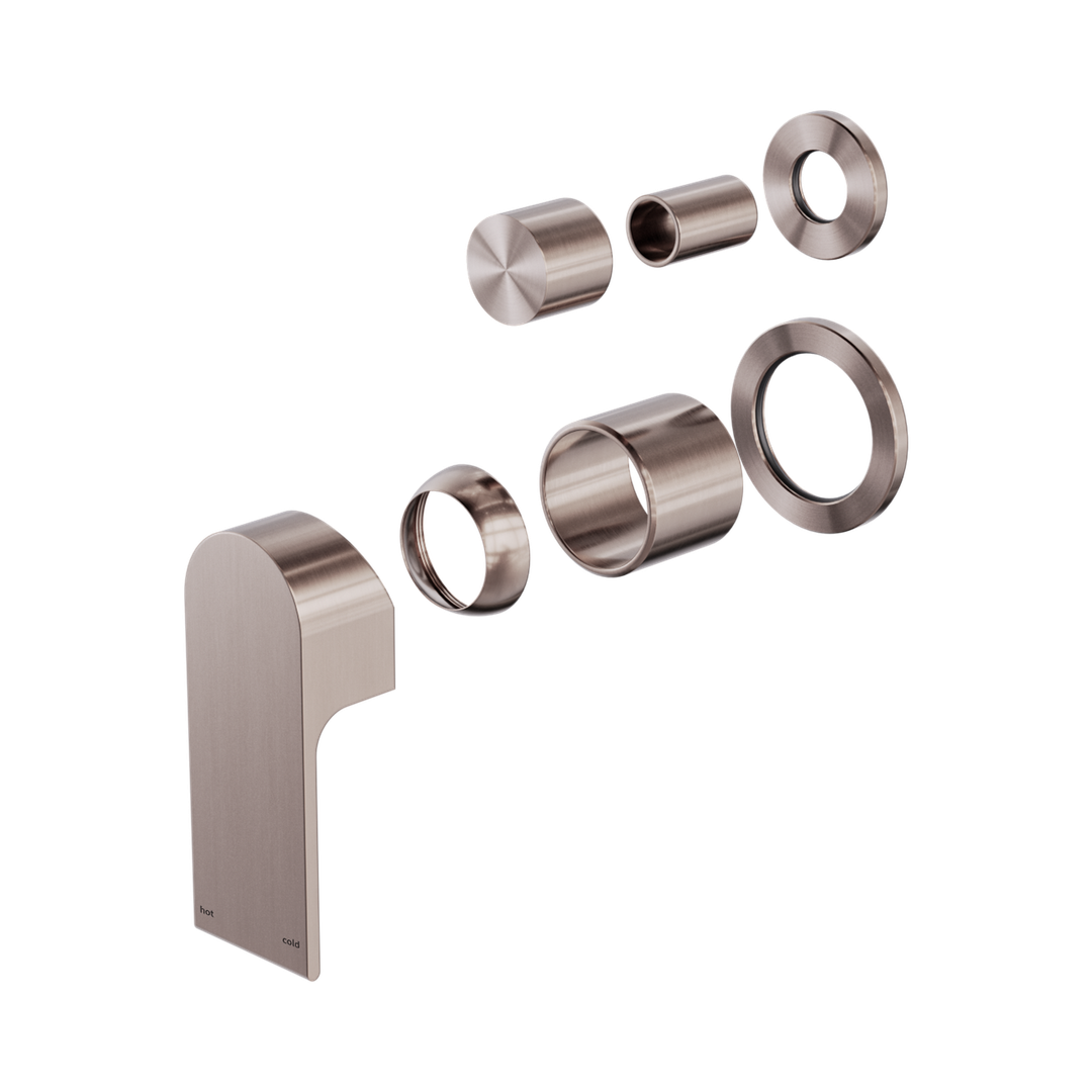 Nero Bianca Shower Mixer With Diverter Separate Back Plate Trim Kits Only Brushed Bronze