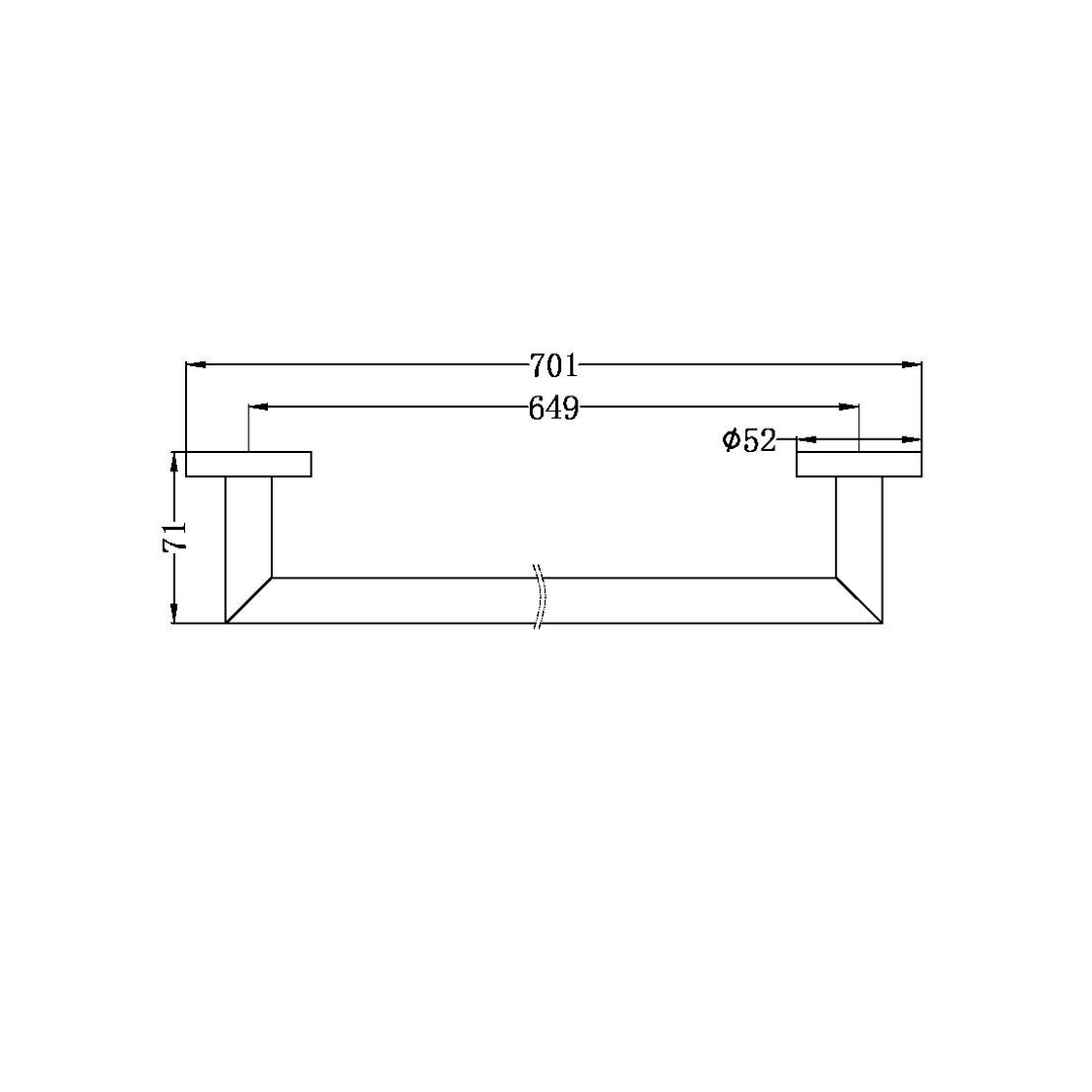 Nero Dolce 700Mm Single Towel Rail Matt Black