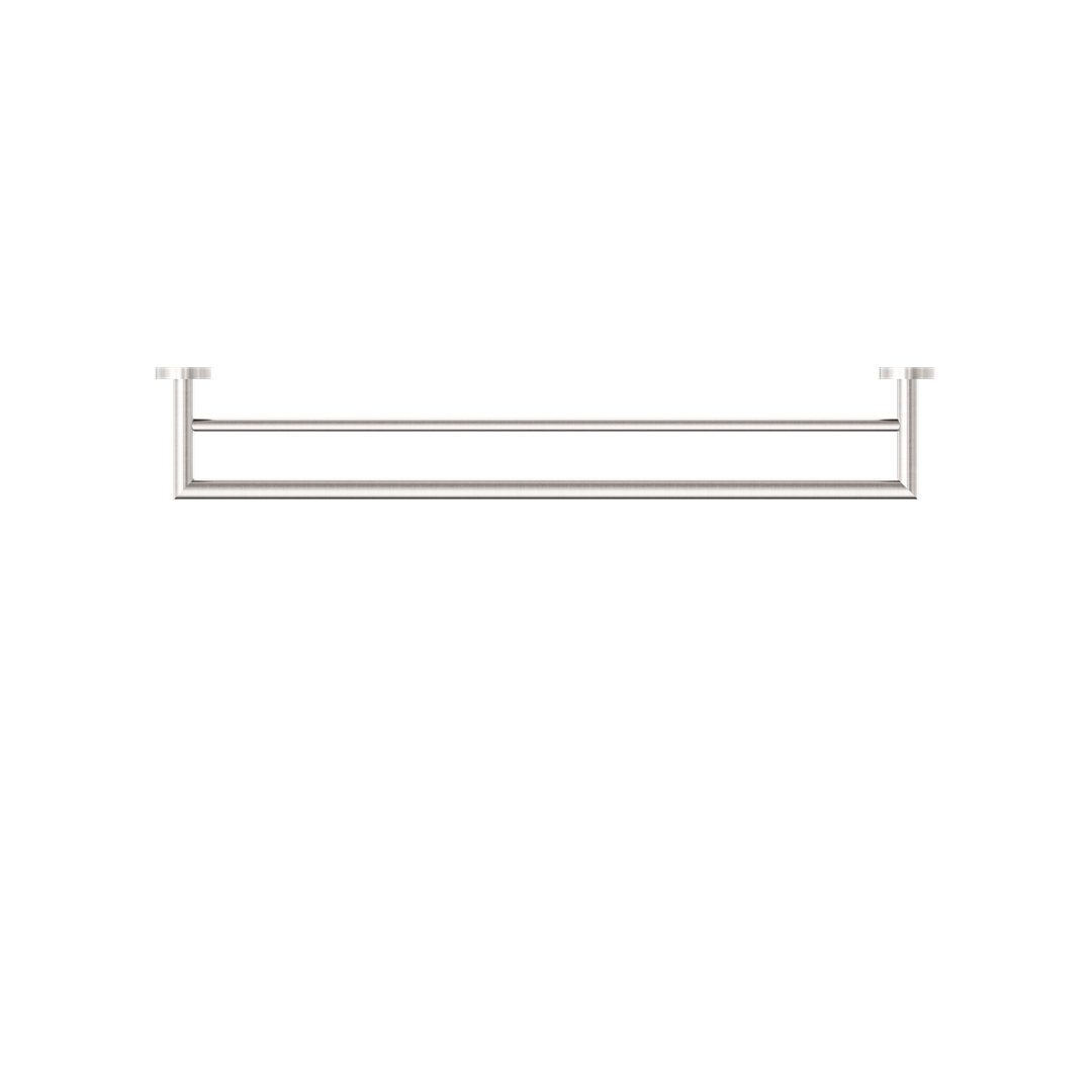 Nero Dolce 700Mm Double Towel Rail Brushed Nickel