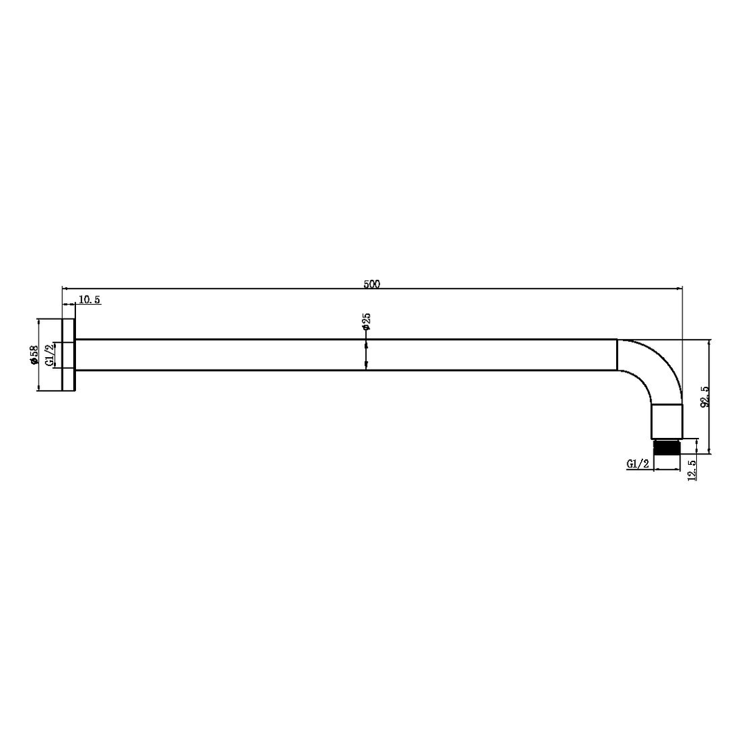 Nero Round Shower Arm Brushed Bronze