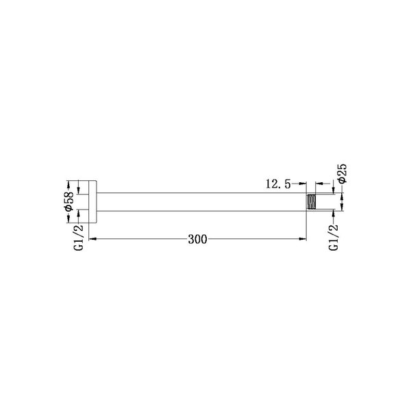 Nero Round Ceiling Arm 300mm Matte White Nr503300Mw