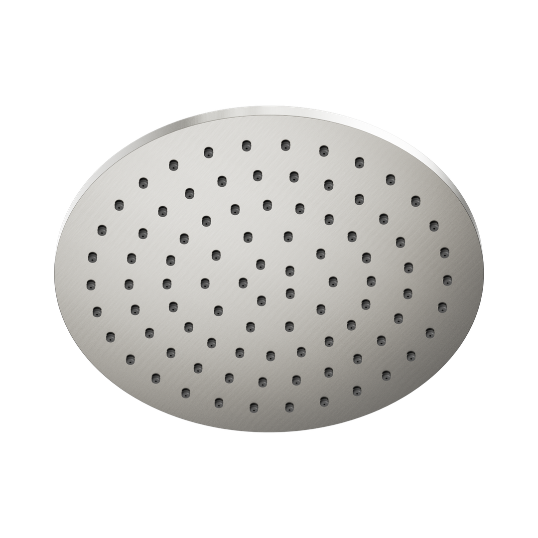 Nero 250Mm Round Metal Shower Head Ii Brushed Nickel